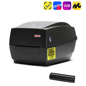 Комплект: термотрансферный принтер этикеток MERTECH TLP100 TERRA NOVA с отделителем (Ethernet, RS232, USB) black картинка от магазина Кассоптторг